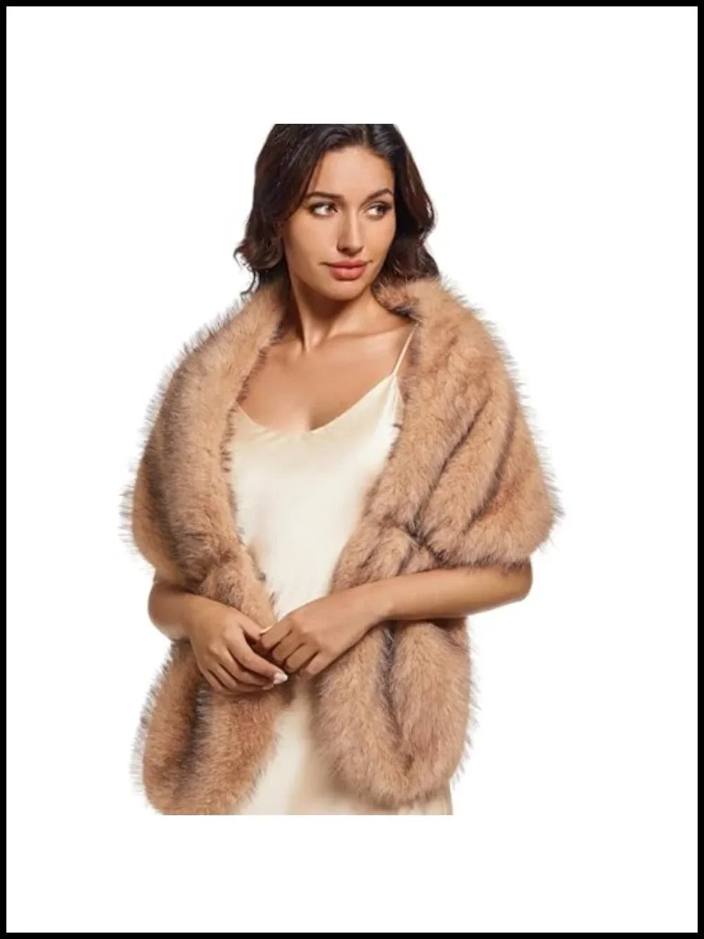 Faux Fur Wedding Shawl Wrap Thick Scarf Winter Warm Double Hook
